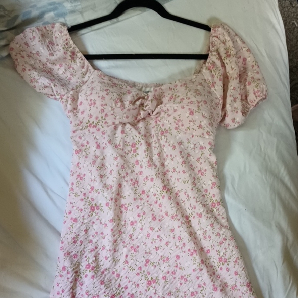 No Boundaries Pink Floral Midi Dress